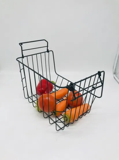 Cesto portaoggetti per frutta e verdura in metallo resistente da appendere alla cucina