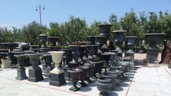 Fioriere in ghisa con urna da giardino in metallo antico decorativo moderno all'ingrosso